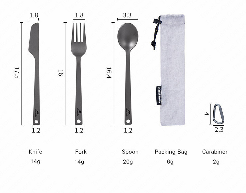 Naturehike TZD12 titanium cutlery set